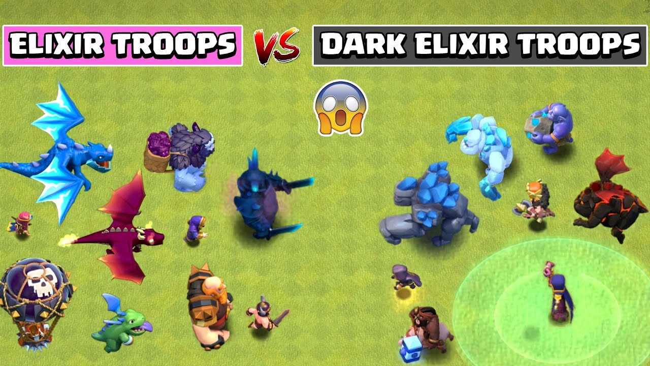 ELIXIR TROOPS VS DARK ELIXIR TROOPS | Clash of Clans