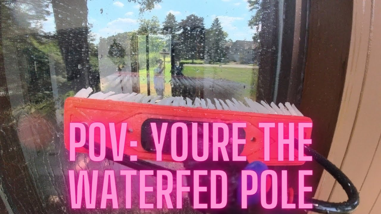 ASMR Window Cleaning with POV Waterfed Pole - Relaxing & Satisfying Sounds