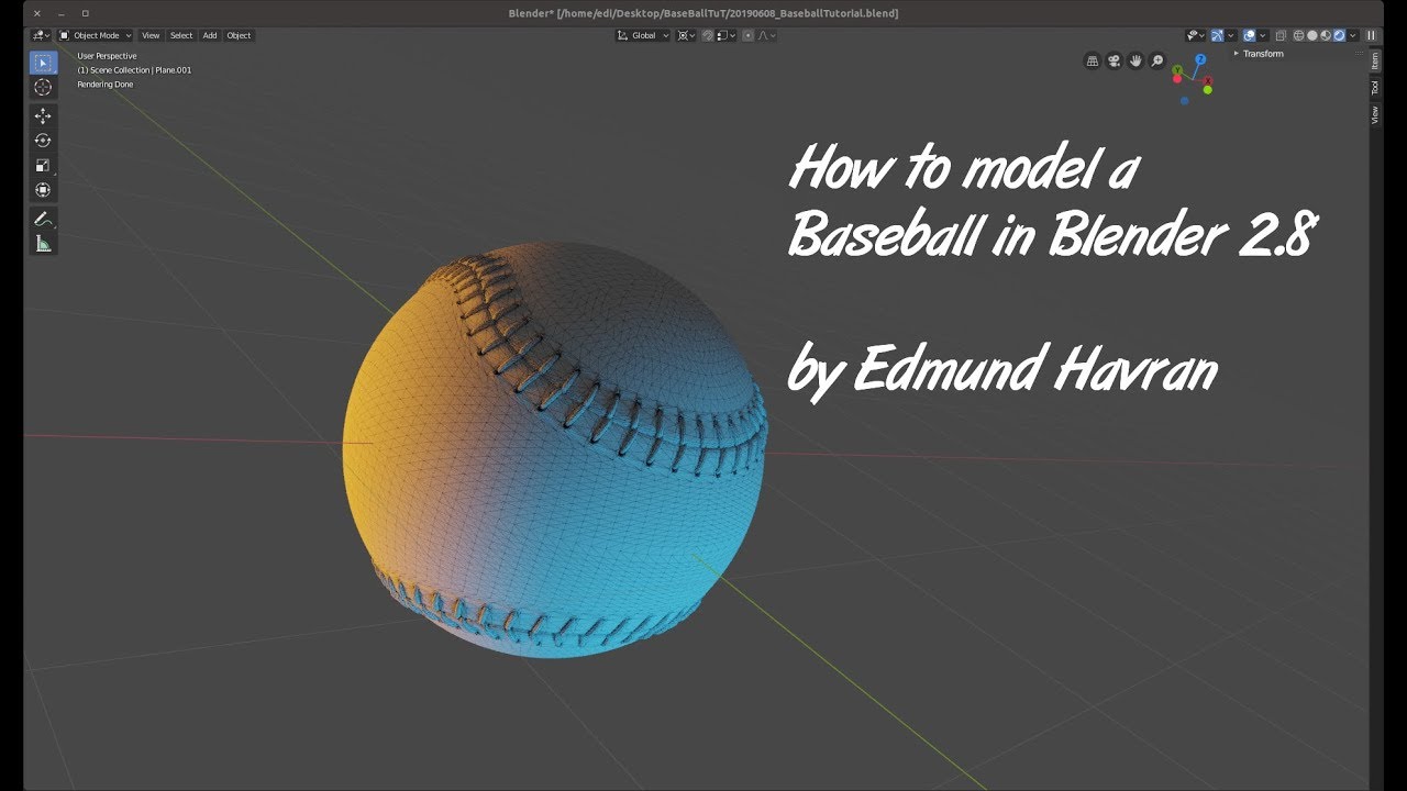 How To Model A Baseball in Blender 2.8 - Edmund Havran