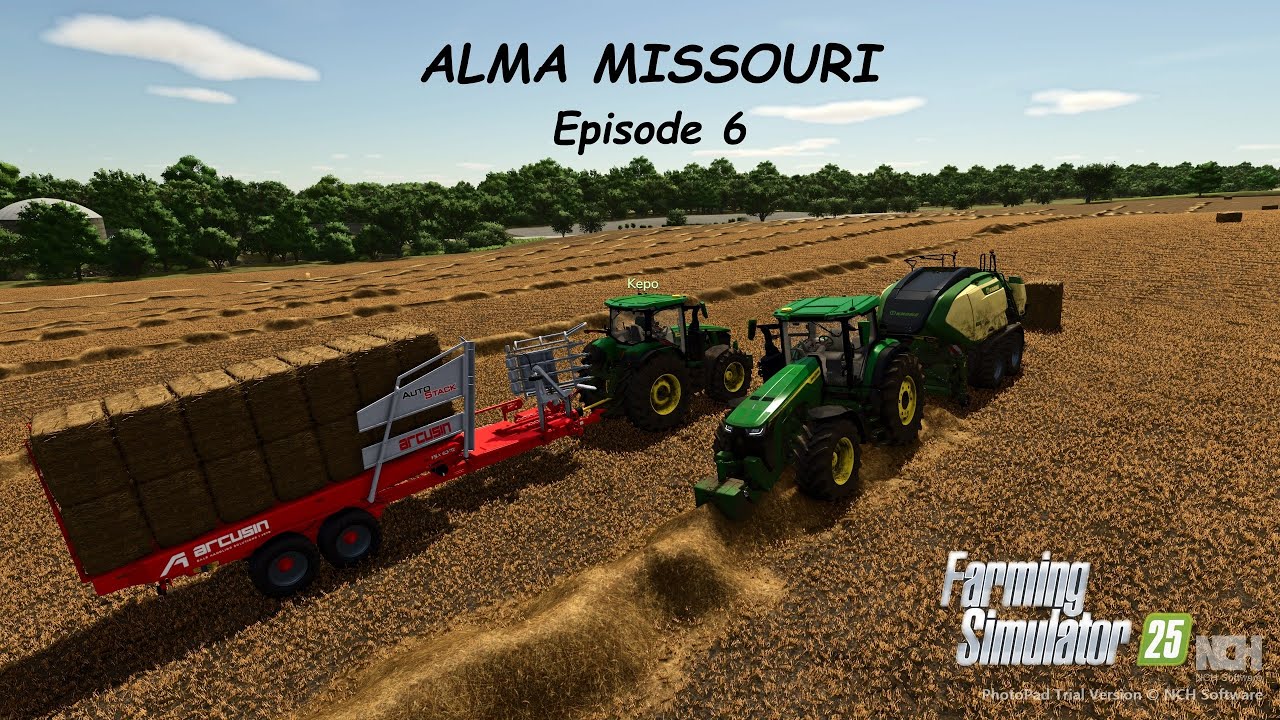 Tedding/Raking/Baling HAY & STRAW BALES, Harvesting BARELY | Alma Missouri | FS25 | Episode #6