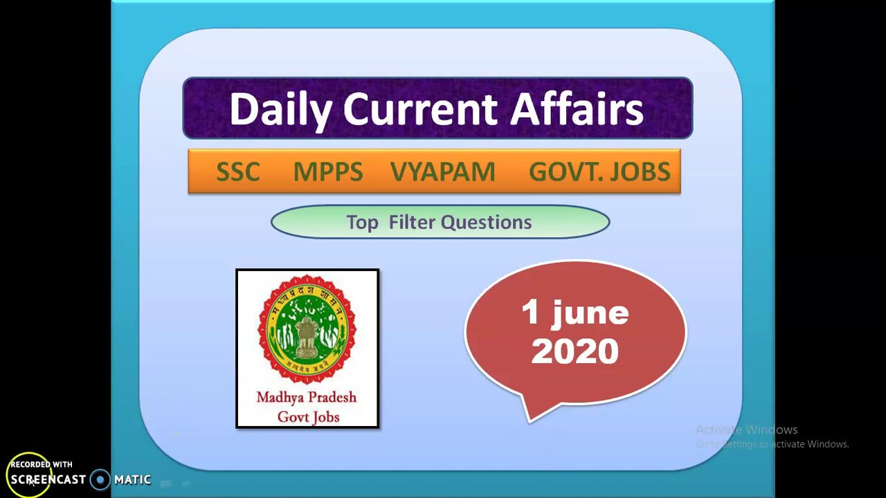 1 JUNE 2020 | current affairs