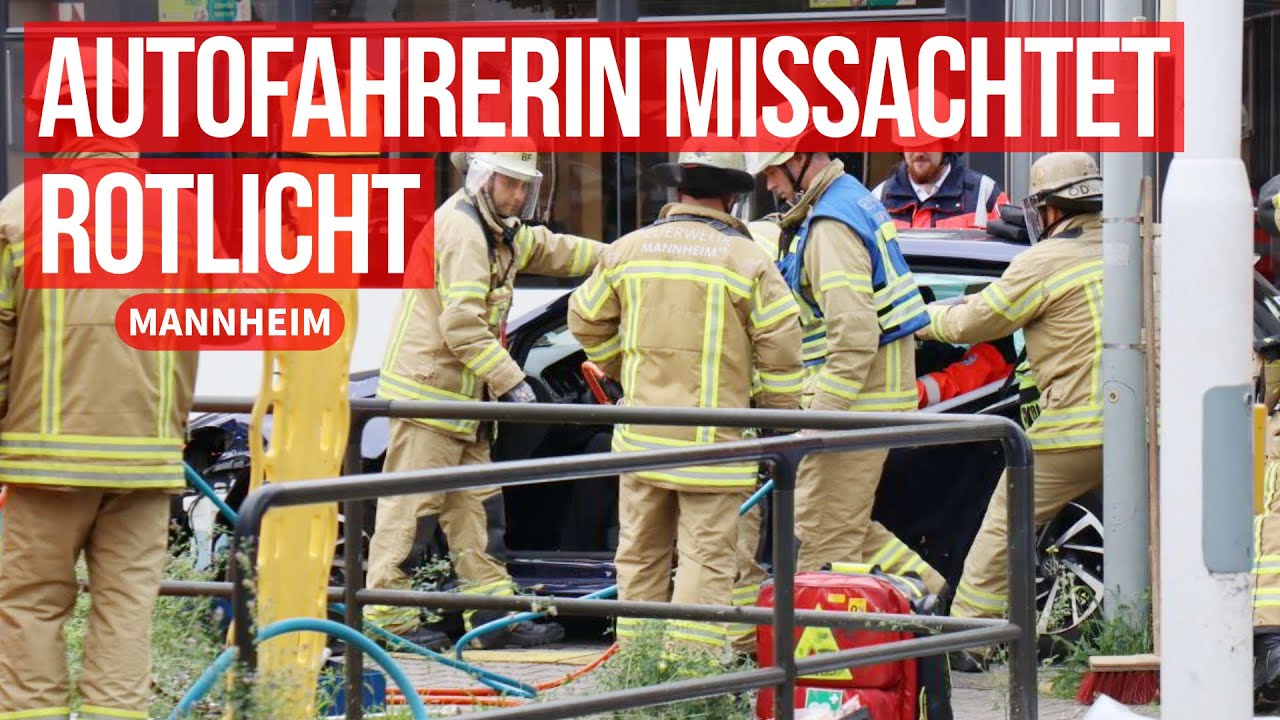 Schwerer Verkehrsunfall in Mannheim: Straßenbahn erfasst Auto – Fahrerin verletzt