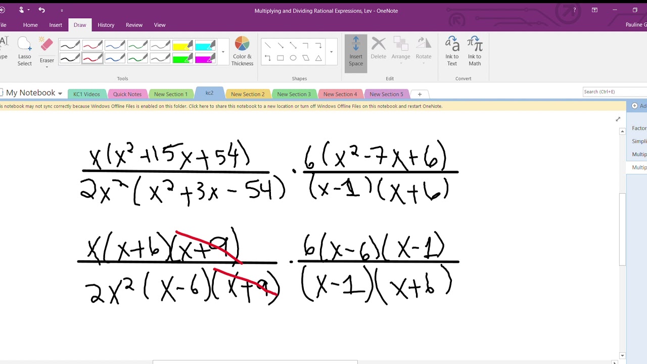 Target 2A Multiplying and Dividing Rational Expressions, Level 2