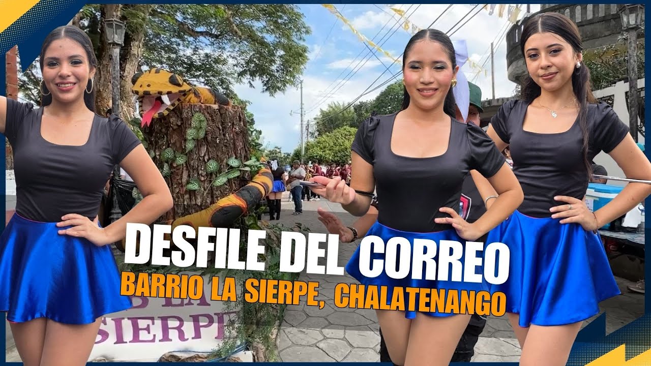 Colorido desfile del correo del Barrio La Sierpe en Chalatenango.