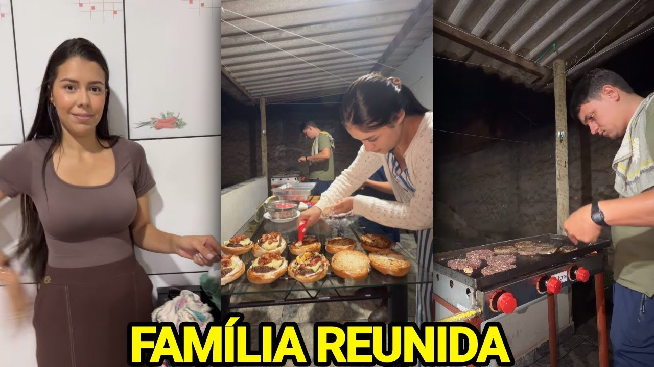 ANA VITÓRIA REÚNE DA FAMÍLIA EM CASA PARA NOITE DO HAMBÚRGUER, MUITA DIVERSÃO 