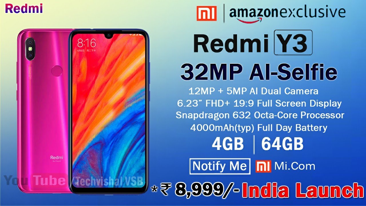 Xiaomi Redmi Y3 - First Look 32MP Selfie Camera, Price, Specifications | Redmi Y3 Launch 24 April