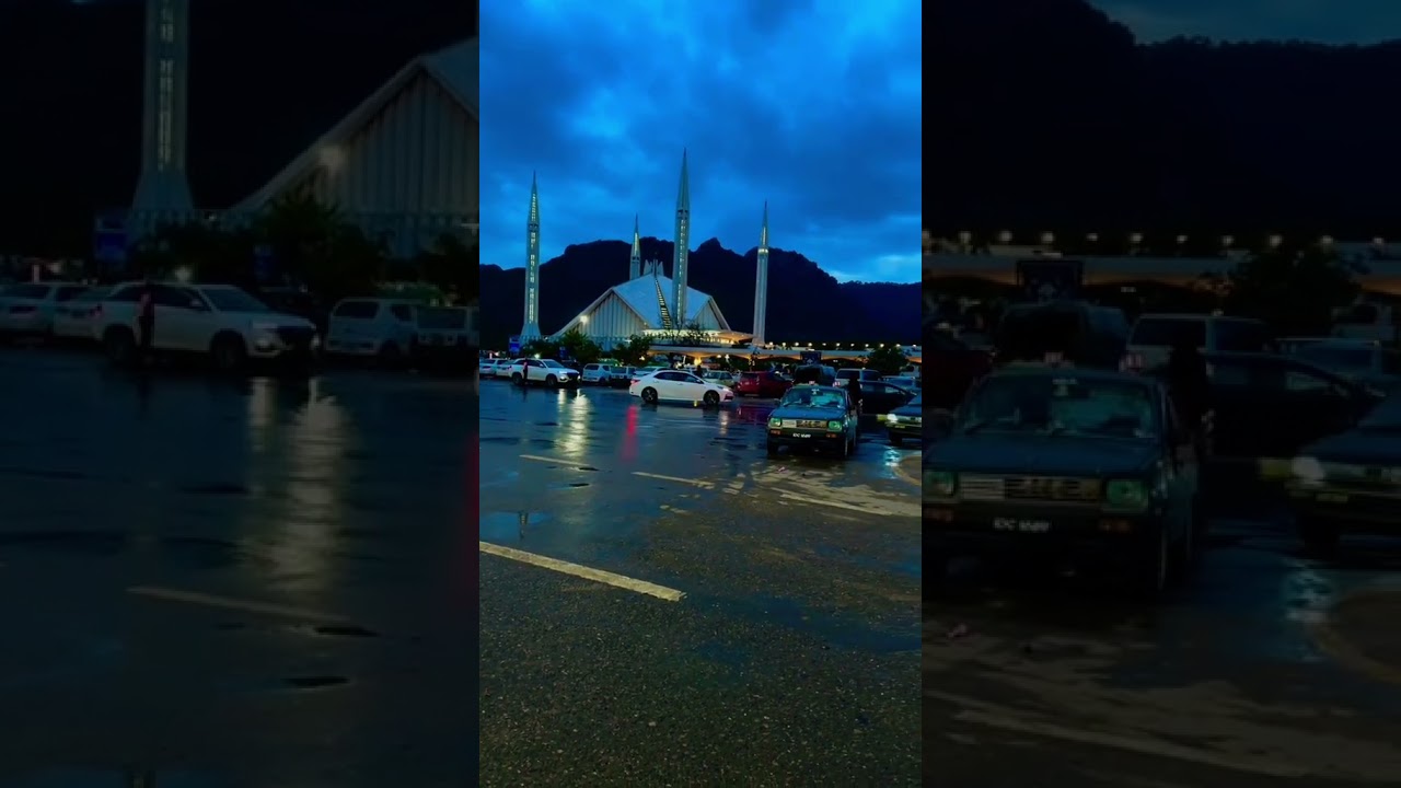 Rainy weather+Faisal Masjid Islamabad #aesthetic #beauty #status #nature #islamabad #rain #shorts