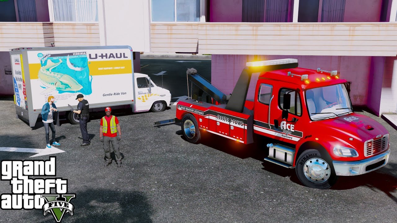GTA 5 Real Life Mod #265 U-Haul Truck Hits & Gets Stuck Under A Low Clearance Apartment Building