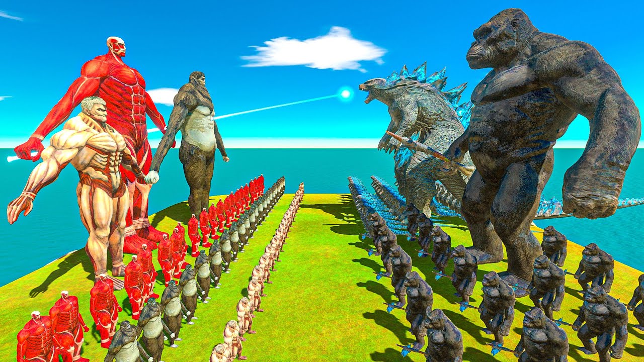 Legendary Godzilla War - Growing Godzilla x Kong vs Colossal Titan x Titan Beast x Armored - ARBS