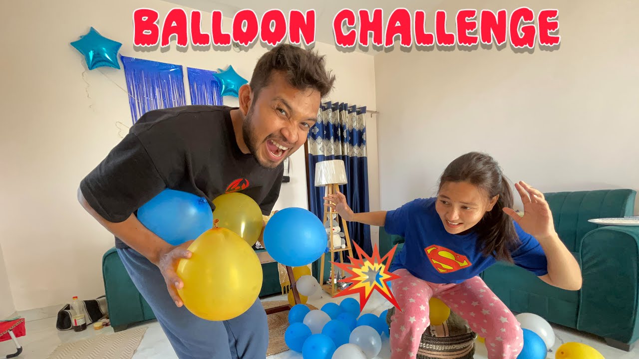 Halat khraab ho gyi Balloon Challenge me😭🎈