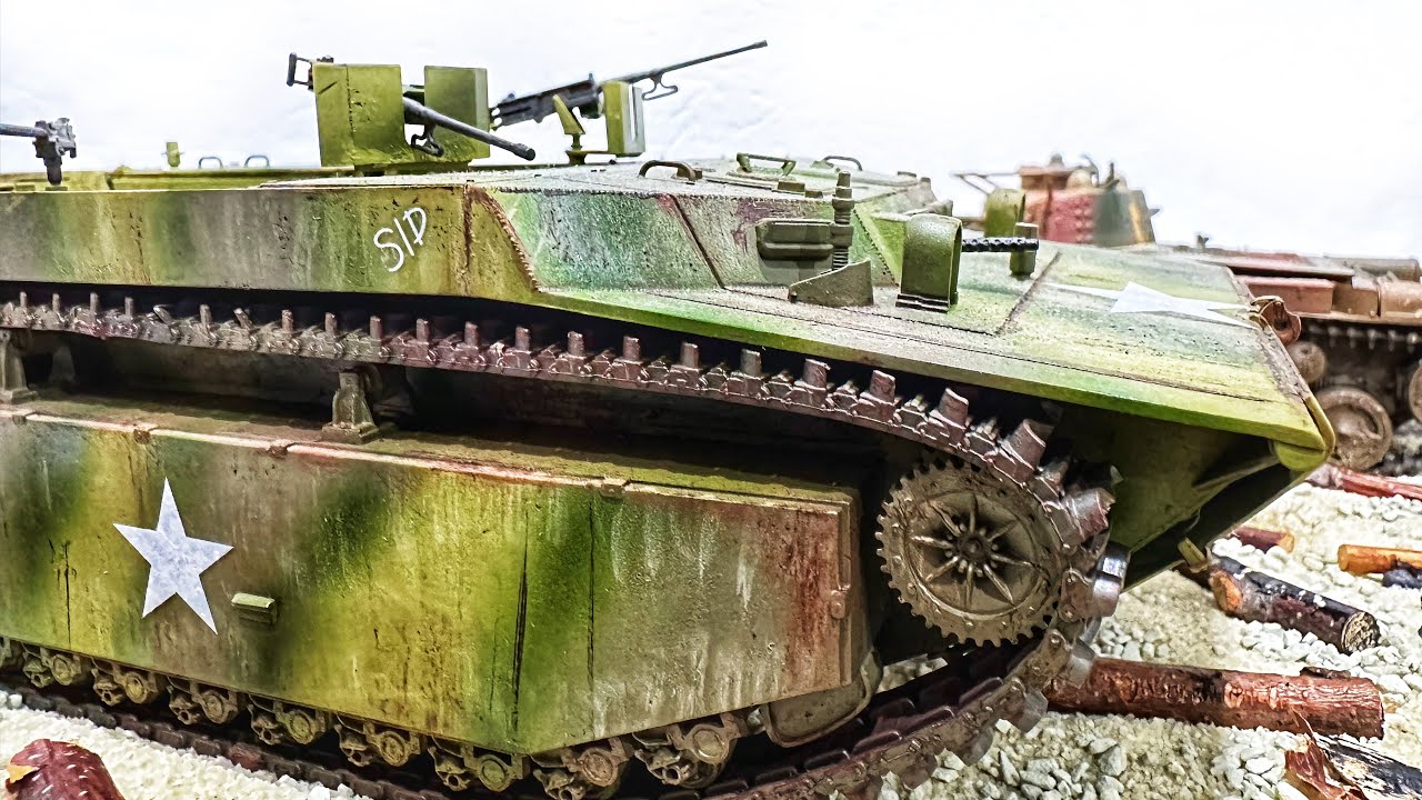 1:35 Scale LVT-4 Water Buffalo & Type 97 Chi-Ha WW2 Pacific Diorama