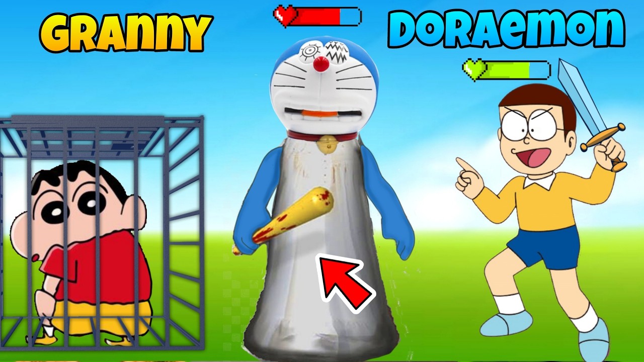 Granny Doraemon Kill Nobita And Shinchan 😱😱 | Shinchan And Nobita Game | Funny Game |