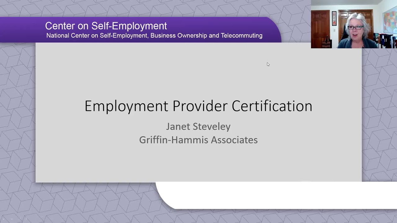 Employment Provider Certification in Self Employment