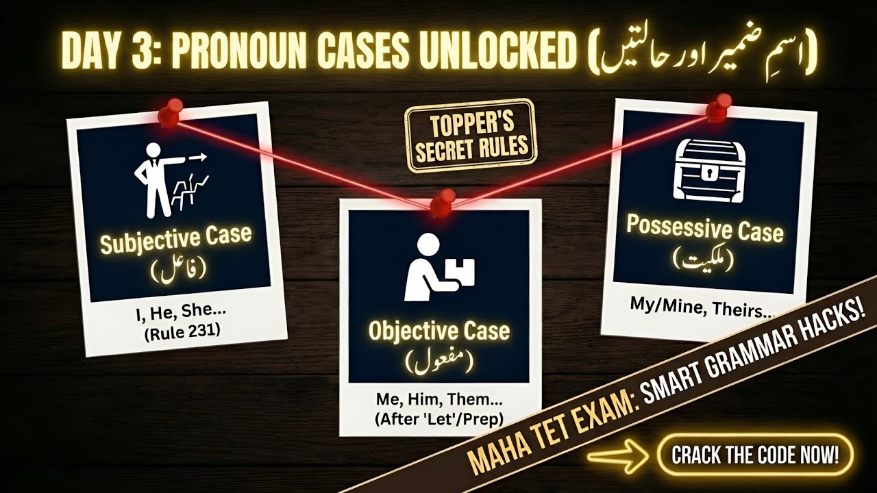 Day 3: Pronoun Cases & Top Secret Rules (Rule 231) | Maha TET English Grammar