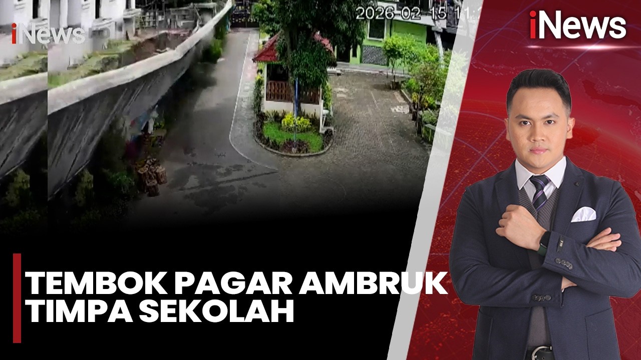Detik-Detik Tembok Ambruk Timpa Sekolah | iNews Room (15/02)