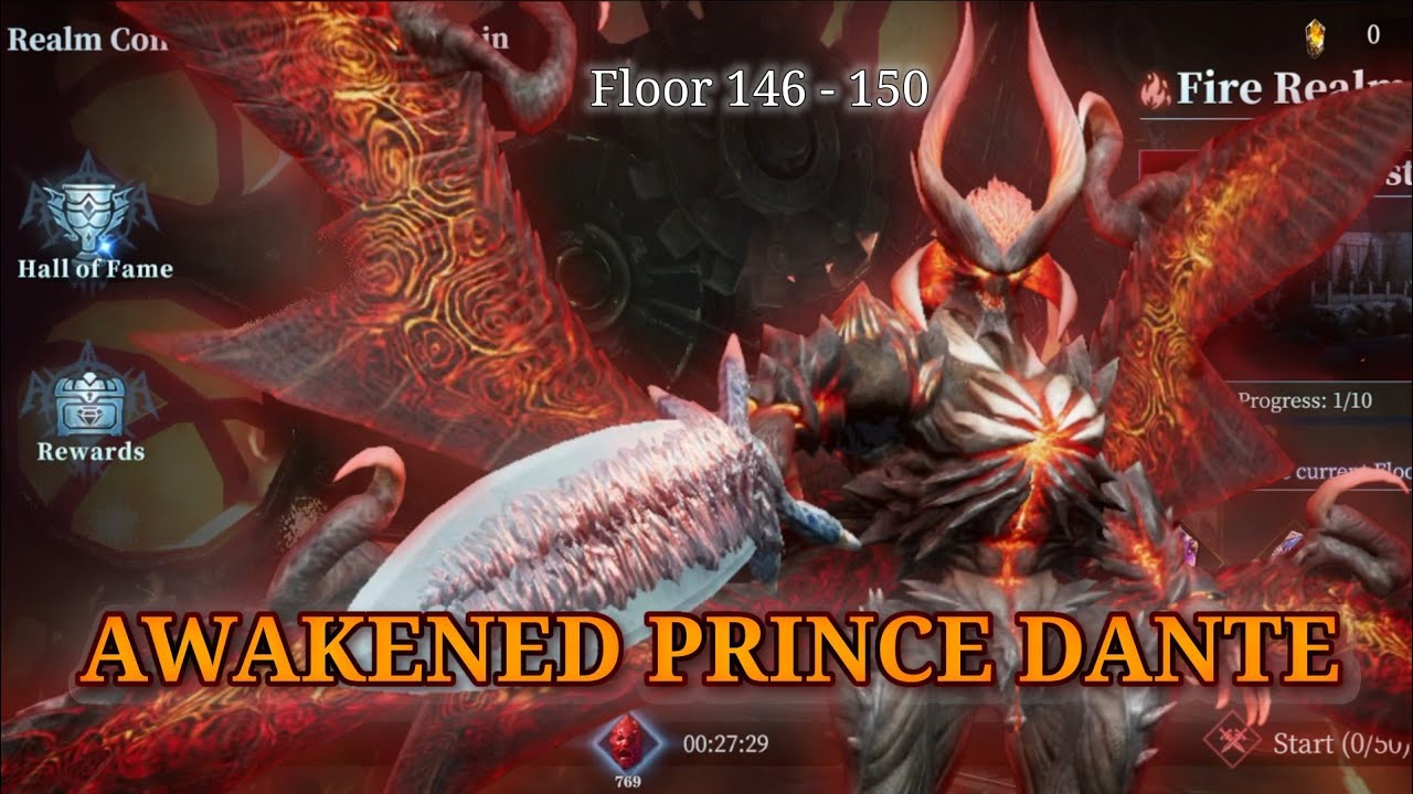 Fire Realm Floor 146 - 150 With Dante Awakened Prince | Devil May Cry Peak of Combat