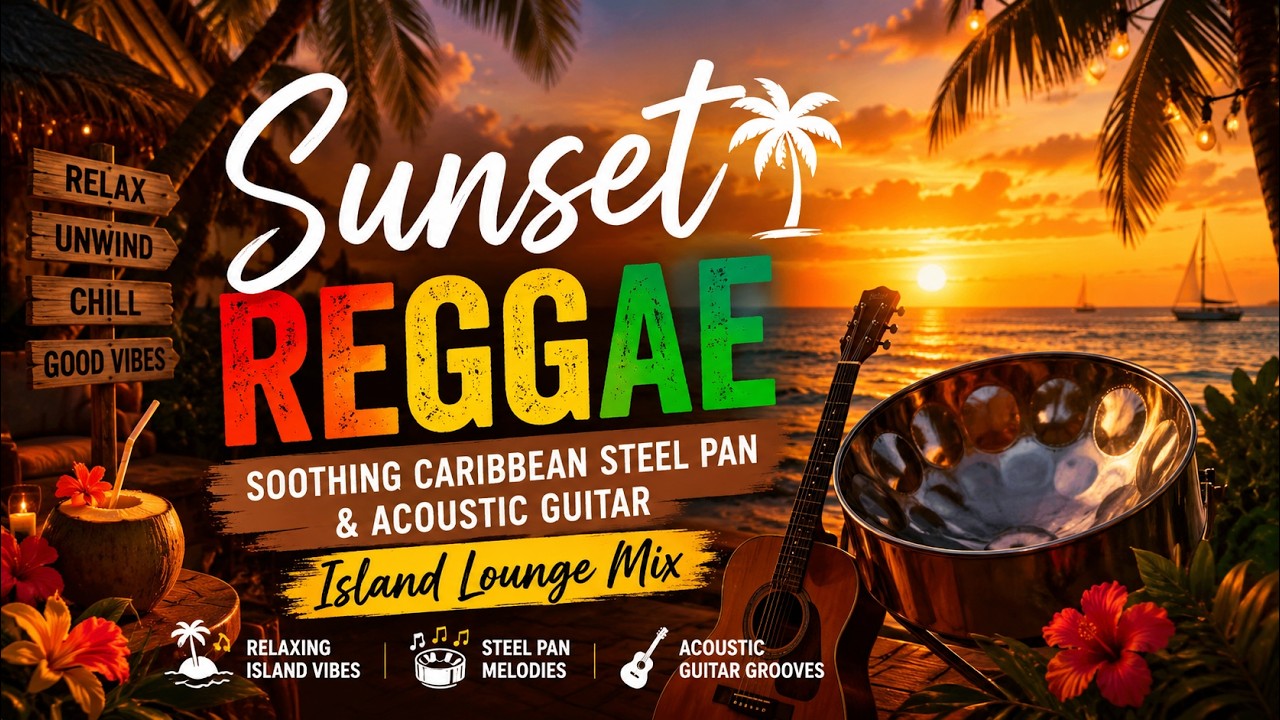 Sunset Reggae | Soothing Caribbean Steel Pan & Acoustic Guitar (Island Lounge Mix)