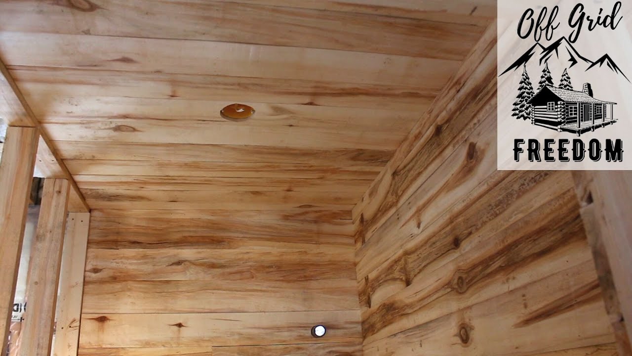 Aspen Walls at the Off Grid Cabin | Milled on the Woodland Mills HM 126