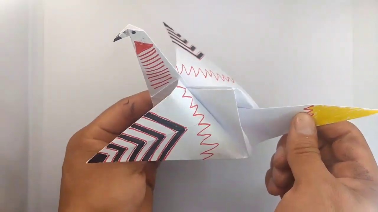 COMO HACER UNA PALOMA DE PAPEL ; PAJARO , QUE VUELA , ORIGAMI