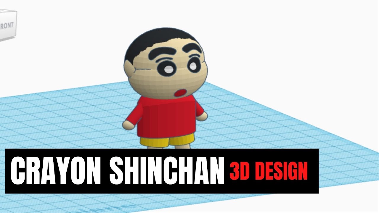 TinkerCAD - Tutorial for Beginners - How to 3D Design Crayon Shin-chan -  蜡笔小新 - クレヨンしんちゃん