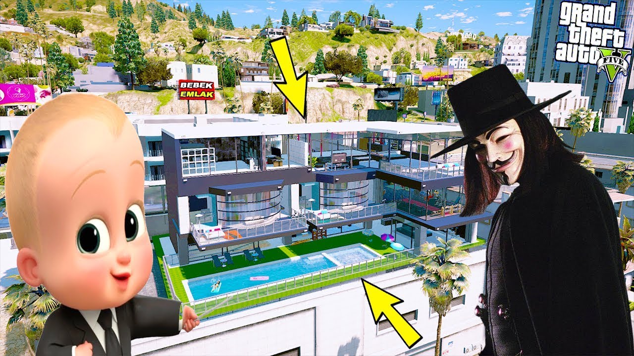 V FOR VENDETTA'YA 700 MİLYON DOLARLIK VİLLA SATTIM! - GTA 5 BEBEK EMLAKÇI