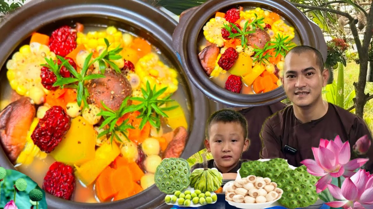 Món Chay Bổ Dưỡng | CANH NẤM HẠT SEN Thơm Ngon Dễ Làm |Bếp Chay Thầy Lâm
