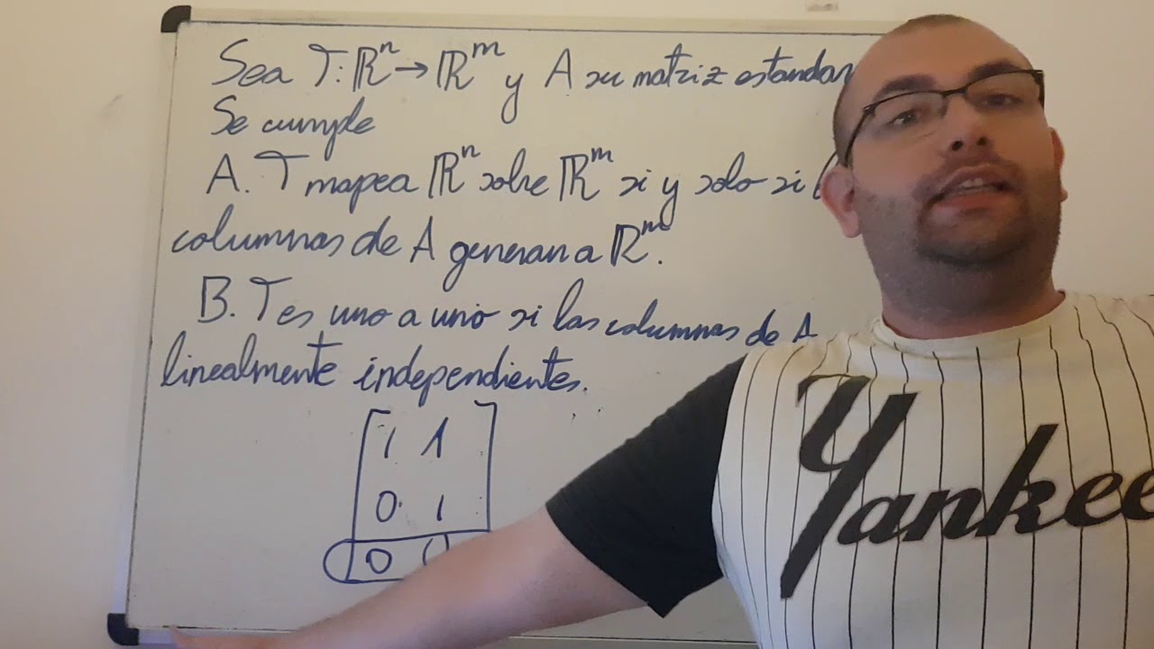 Inyectiva sobreyectiva biyectiva o ninguna - Algebra lineal. Universidad Video 45