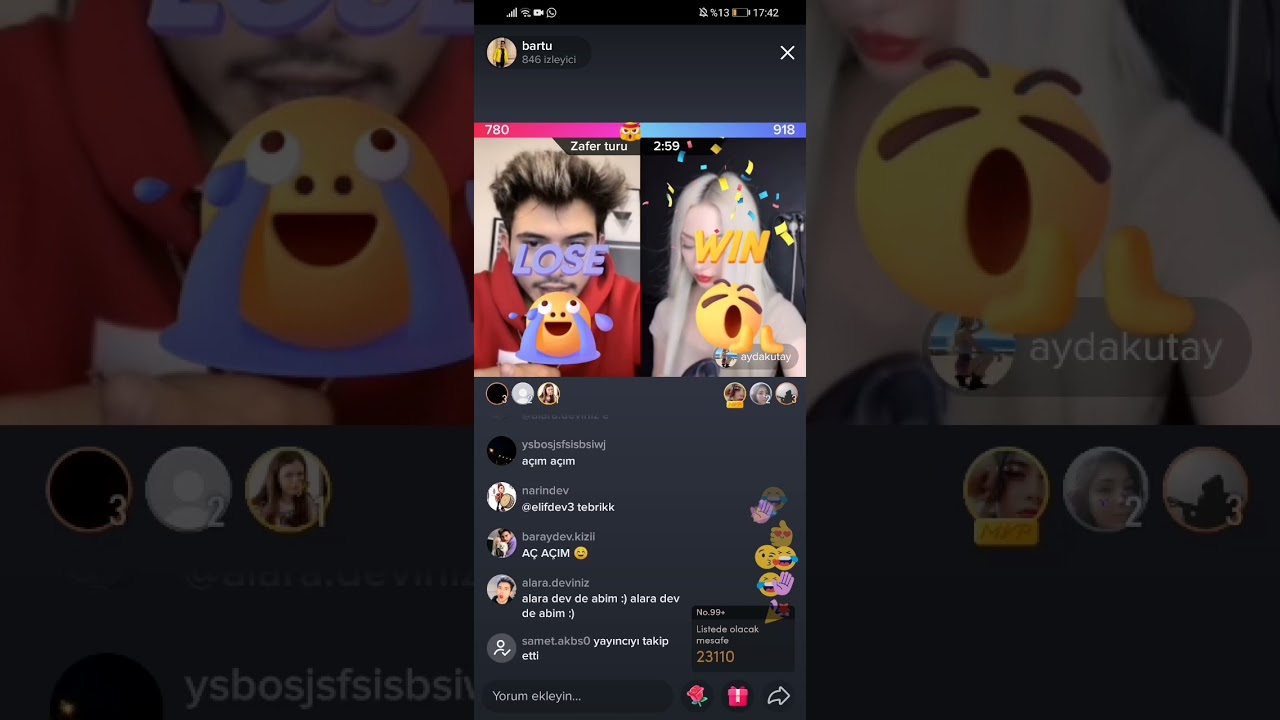 Bartu Dev Ve Ayda Kutay Canlı Yayın!(Bartu Aydayı Yayından attı.)