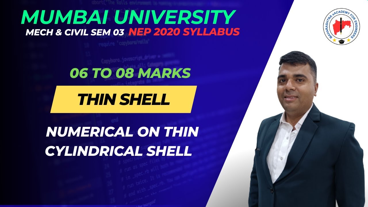 Thin Cylindrical Shell | Numerical On Thin Cylindrical Shell | Mumbai University SEM 03 📚✨