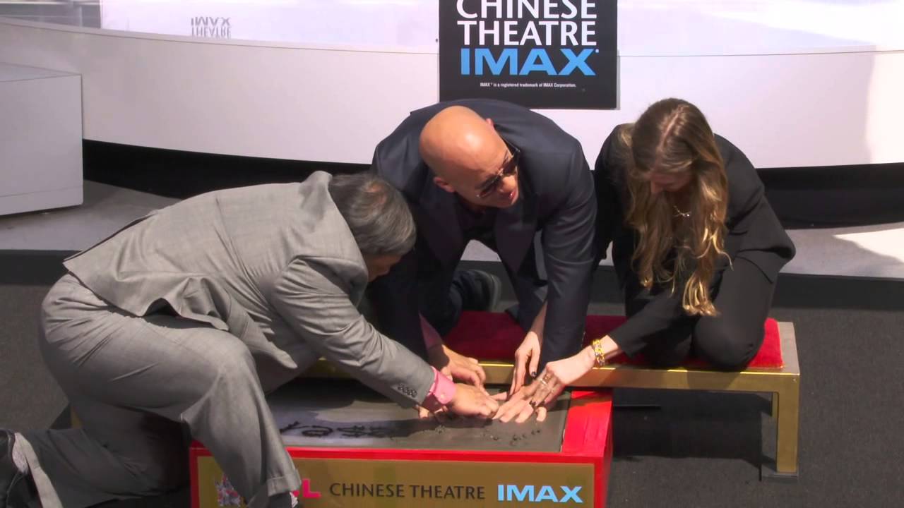 Vin Diesel putting his Hand & Feet in Cement at Chinese Theater Ceremony | ScreenSlam