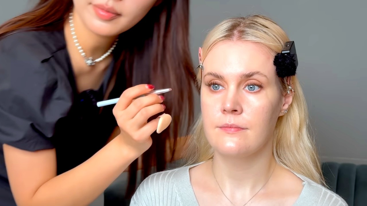 ASMR Full Summer Makeup and Hair Session with PRO Korean Artist
