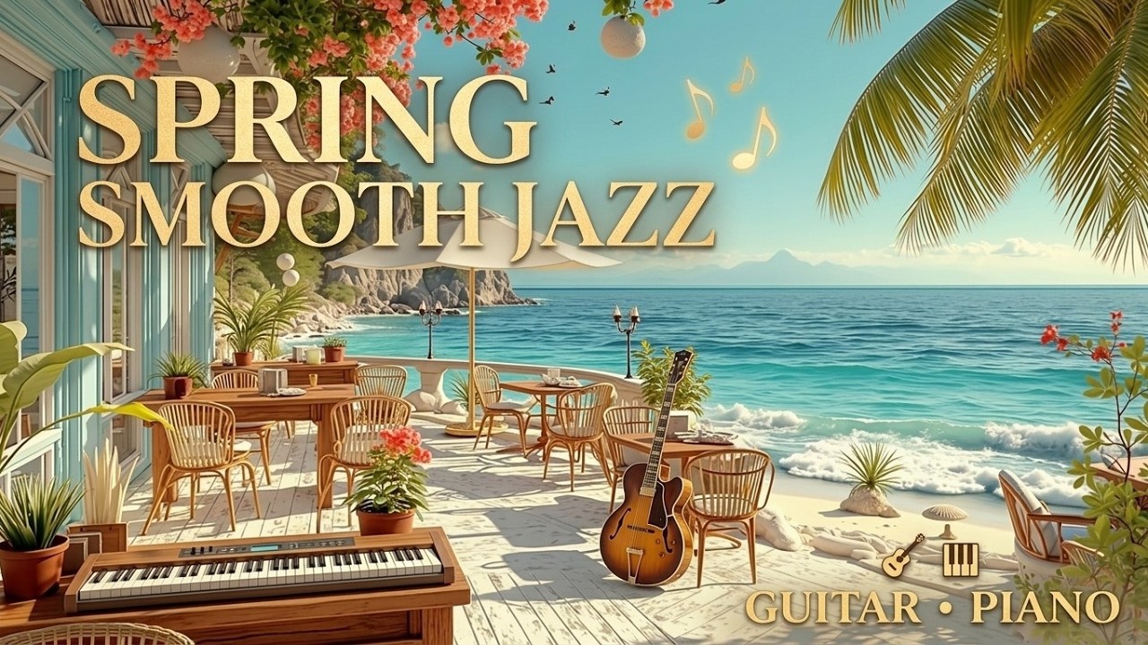 Spring Cafe Jazz Guitar & Piano ~ Relaxing Smooth Jazz Duo Instrumental