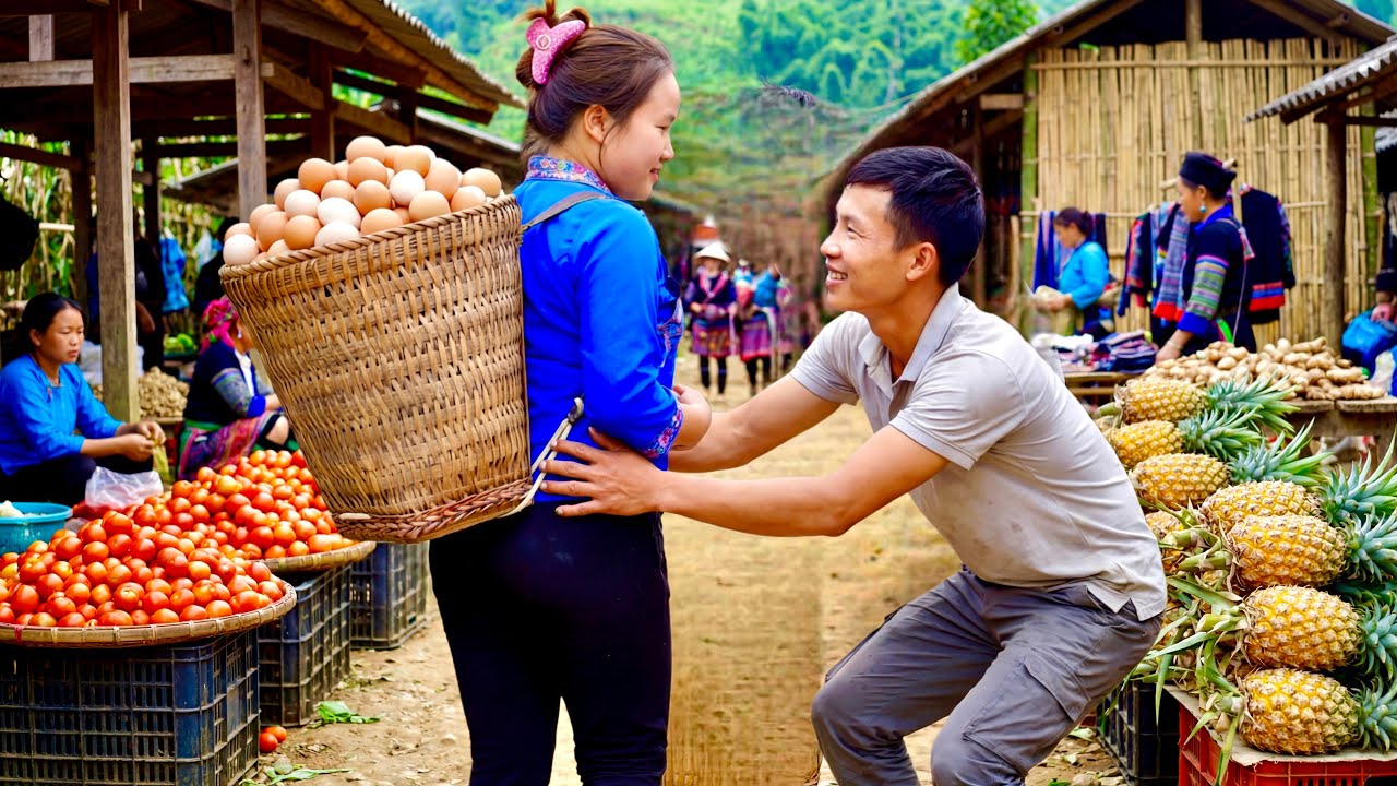 Peaceful Farm: Cooking and Harvesting Eggs Together, Preparing for the New Day