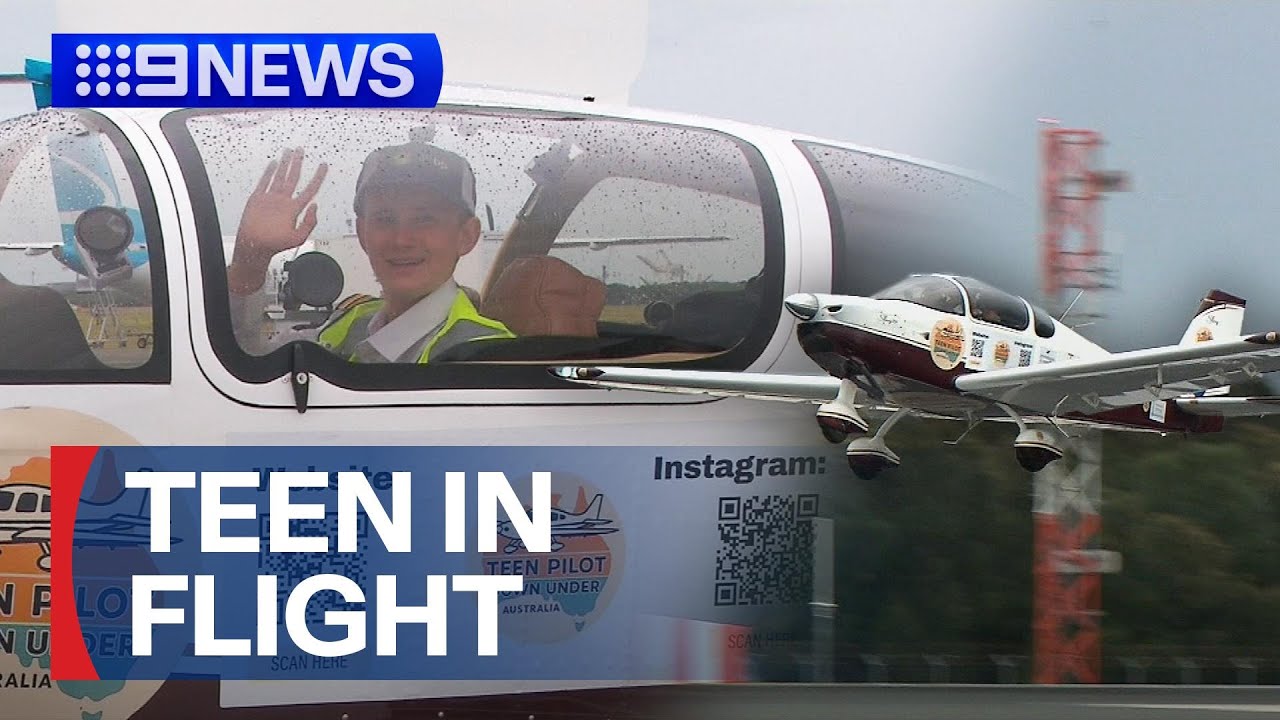 Sky is the limit for teen pilot Byron Waller | 9 News Australia
