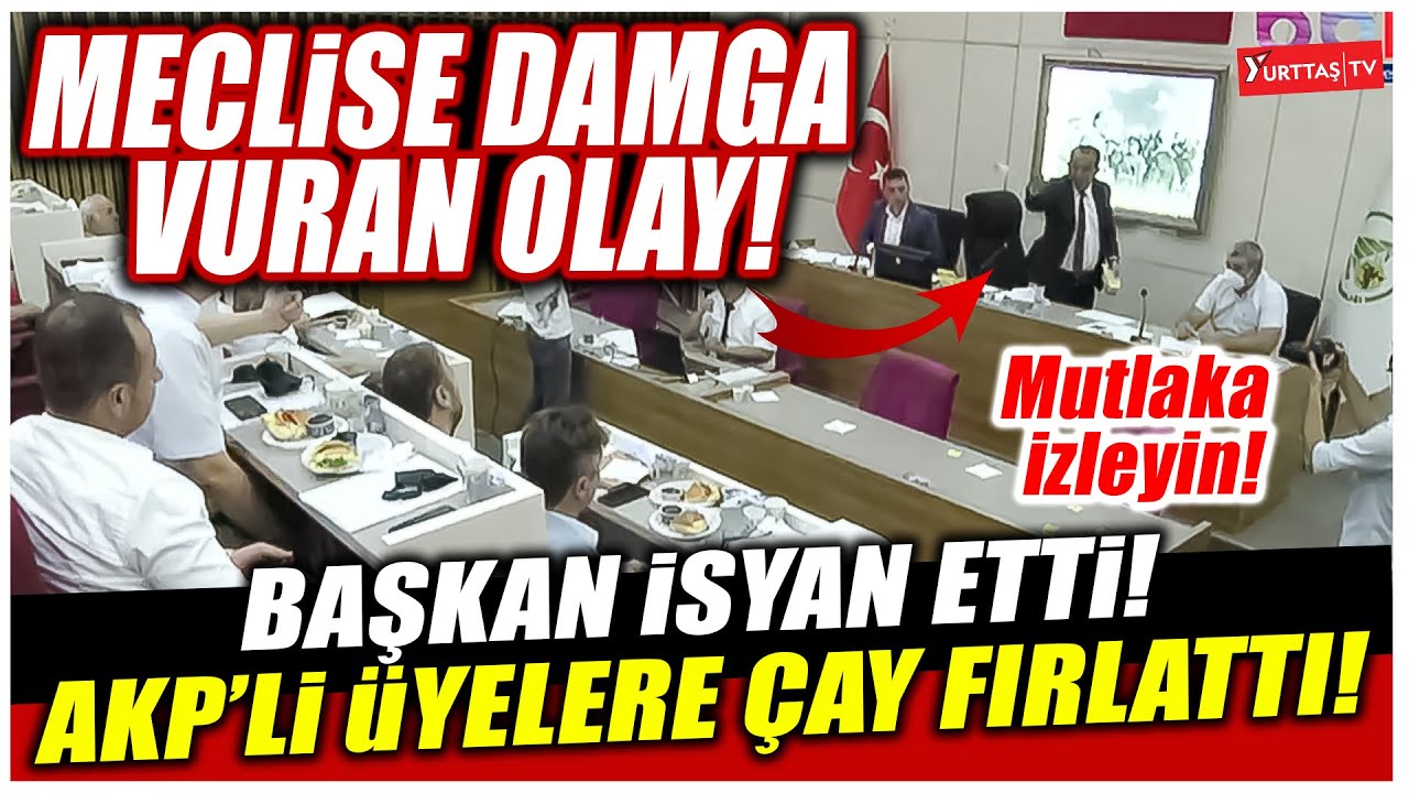 Meclise damga vuran olay! Başkan Özcan isyan etti..  AKP'li üyelere çay fırlattı!