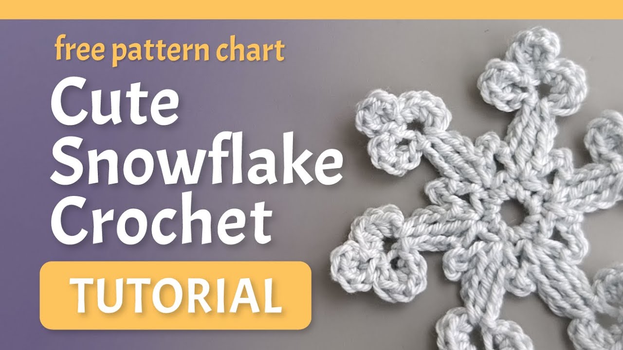 Cute snowflake crochet❄️Tutorial❄️Free pattern❄️