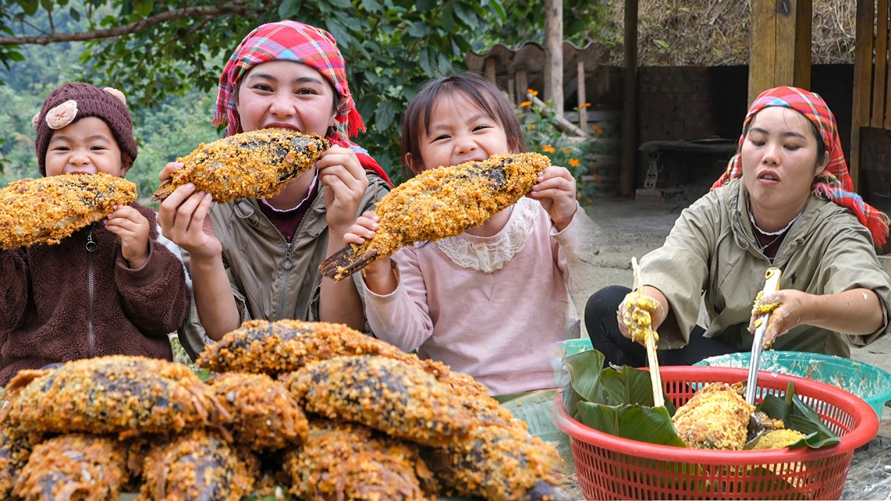How to make giant crispy deep-fried fish to sell at the market with my daughter and son