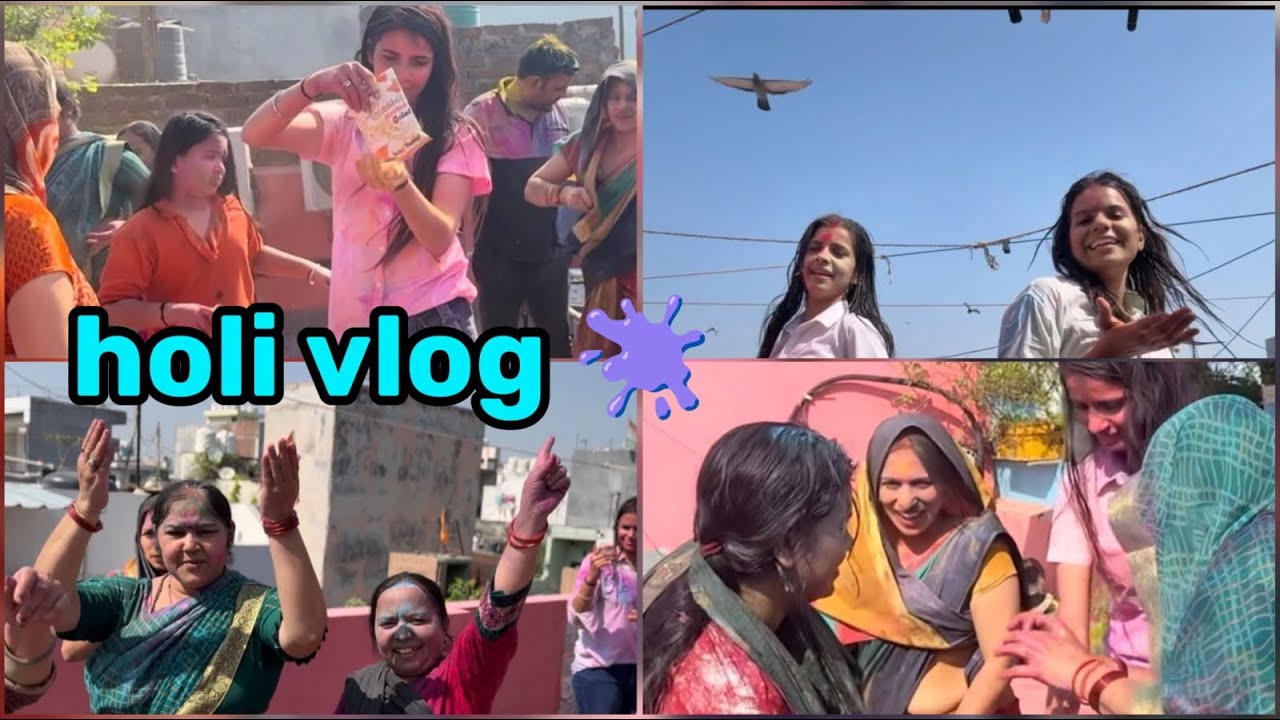 Holi celebration pr chacha ko tagda gila kra 🥰😂 |khushi pathak|| |familyvlog 