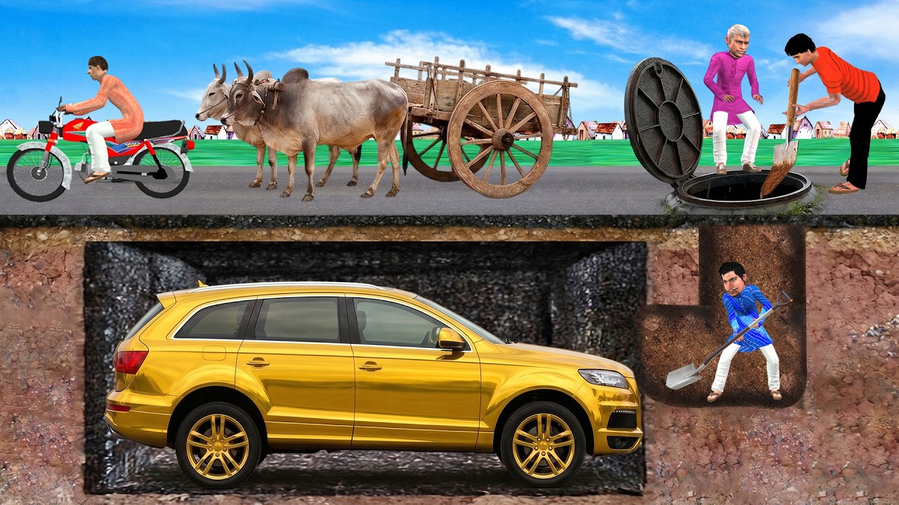 Underground Golden Car Chor भूमिगत सोने की कार चोर Hide Car Thief Comedy Hindi Kahani Moral Stories