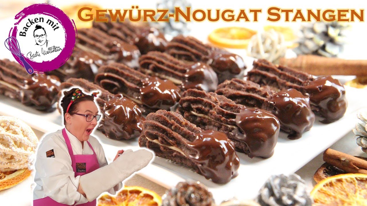 Weihnachtsplätzchen/ Weihnachtsgebäck/ GEWÜRZ NOUGAT STANGEN / Backen mit Beate