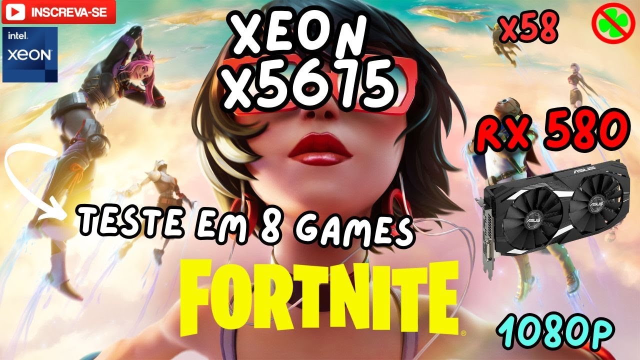 TESTE XEON X5675 EM 8 GAMES 1080P + RX 580 + 16GB