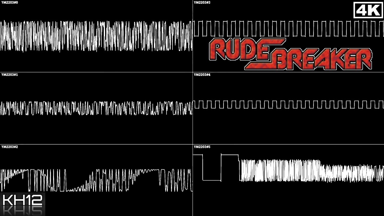 Rude Breaker PC98 - Stage 1 - Oscilloscope View (YM2203)