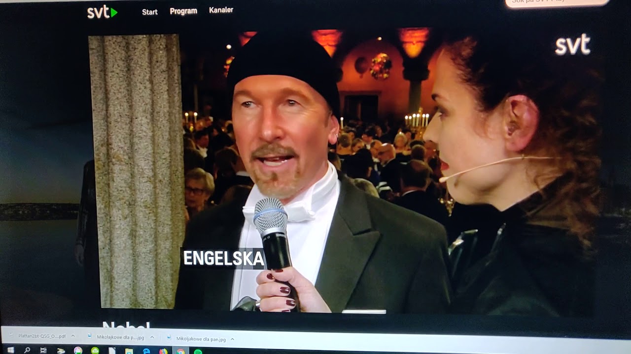 Nobel prize 2018 David The Edge Evans U 2 during  Nobel Prize Dinner  about cancer