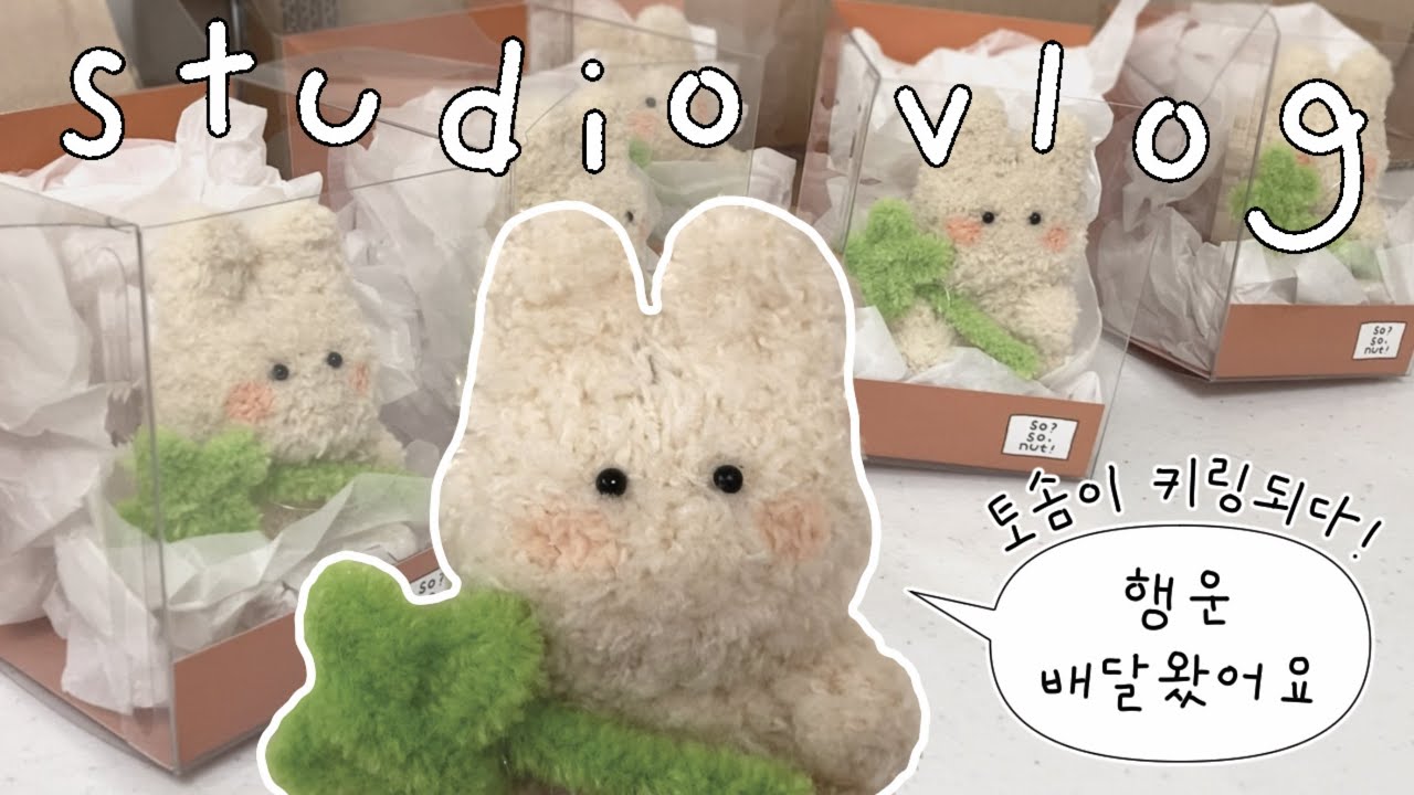 studio vlog 🧶ㅣ10월 마켓 끝나고 올리는,,, 마켓 준비 브이로그ㅣ토솜이 인형 키링 만들기!ㅣ모루 인형 키링ㅣ인형 포장