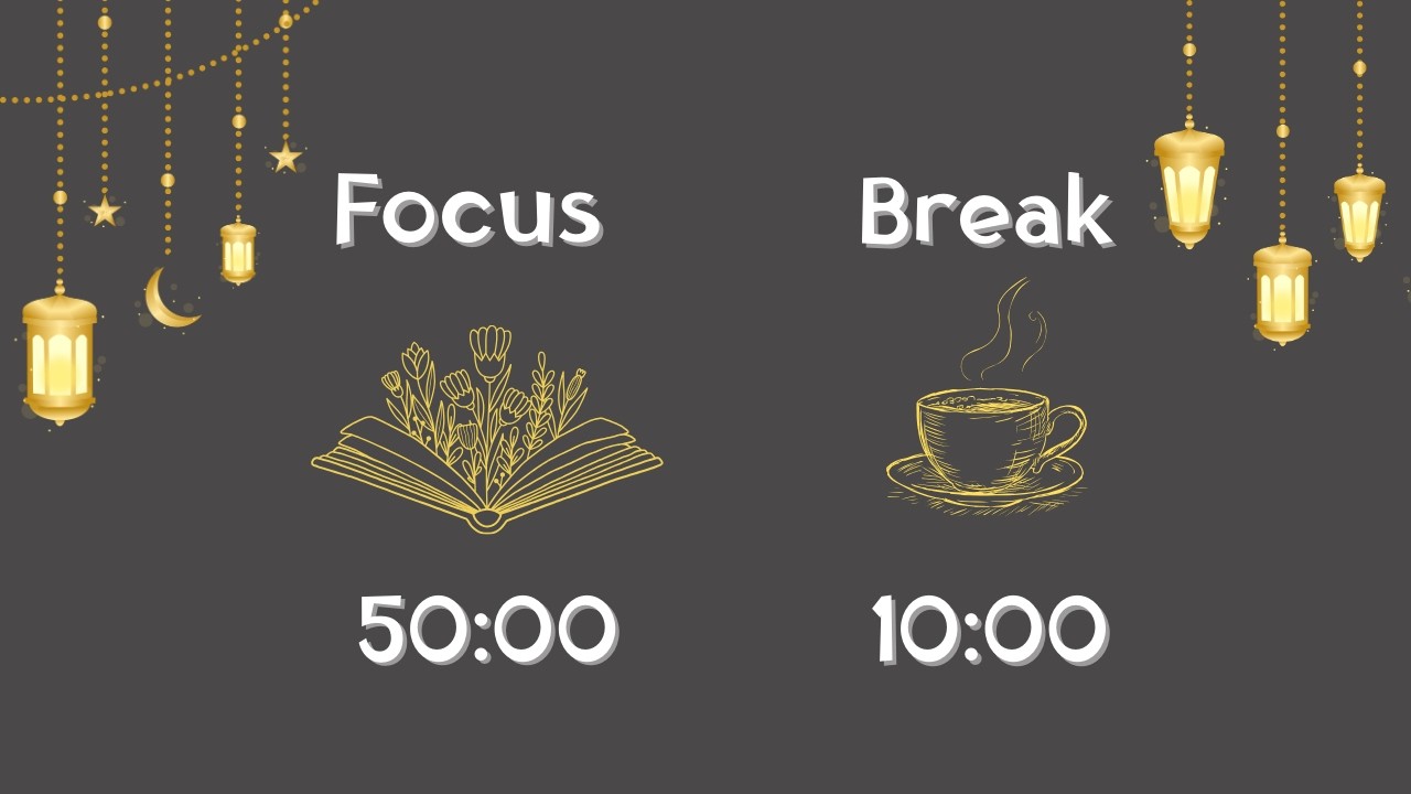 Study with me for 4h | NO MUSIC | Ramadan vibes | 50/10 session