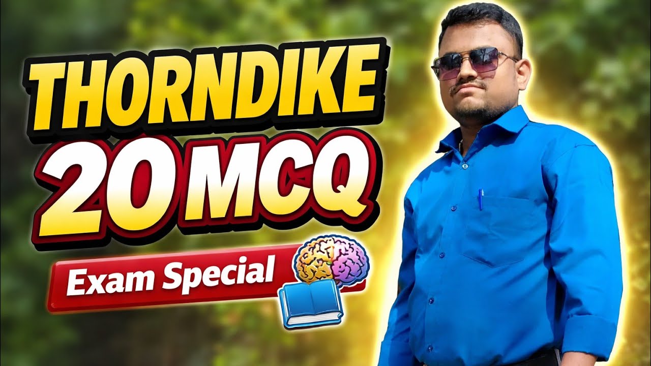 ##Thorndike theory ##29 MCQ ##tgt##ssb