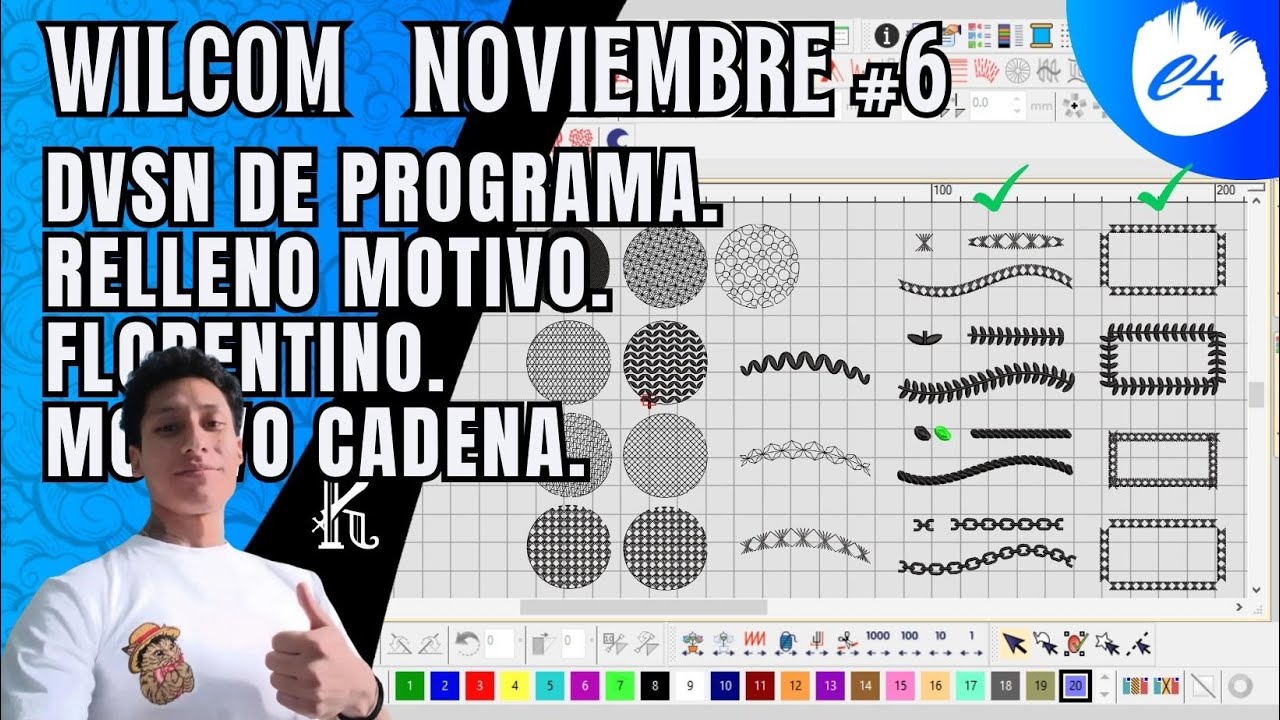 CURSO WILCOM NOVIEMBRE #6✔️ DIVISIÓN DE PROGRAMA ✔️ RELLENO MOTIVO ✔️ DECIFRAR MOTIVO✔️ FLORENTINO.