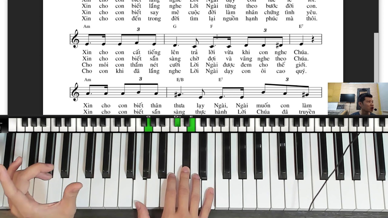 🎹 Đệm hát Thánh Ca - Xin Cho Con Biết Lắng Nghe (Thay đổi hòa âm trên sheet)