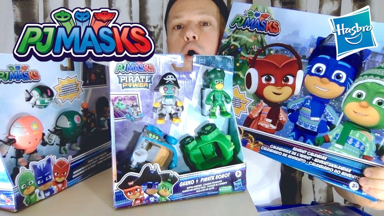 PJ Masks Holiday Haul Pirate Robot Battle Racers Romeo Robot Mission Advent Calendar Unboxing Review