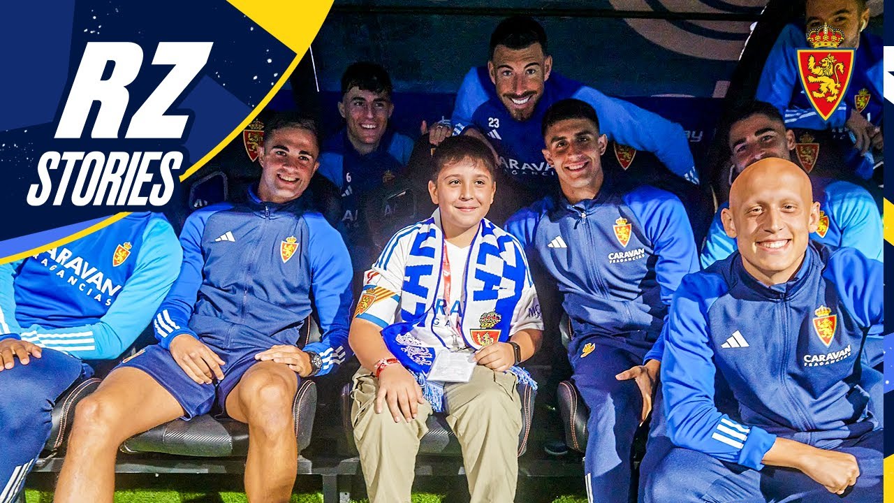 😍🤍💙 Rubén, el recogepelotas que conocimos en Andorra, pudo sentir a su equipo en La Romareda